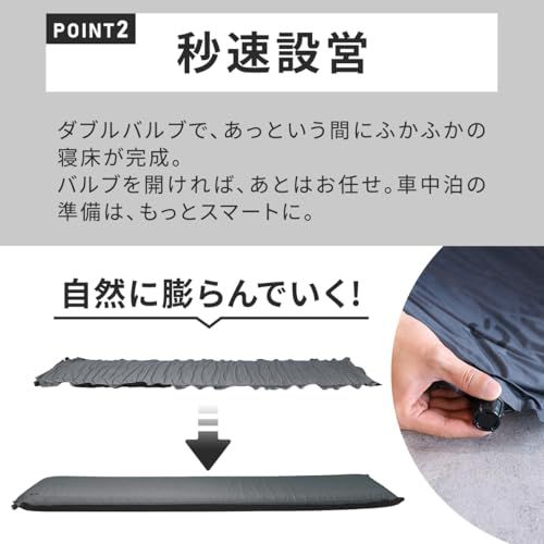 H★[クイックキャンプ] 車中泊マット セミダブル インフレータブル 高密度ウレタン 自動膨張 ハイエース 収納袋付き 簡単設営 非常用 防災グッズ 災害グッズ 寝袋 0eb0cac2