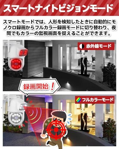 【新品】防犯カメラ 屋外 モニター付き 自動追尾 ワイヤレス 4台 監視カメラ 屋外 12インチ大画面 24時間録画 500GB HDD内蔵 最大10台接続 | 2.4GHz/5GHz WiFi対応 上下2画面表示 ワイヤレス防犯カメラセット AI人物追跡 無