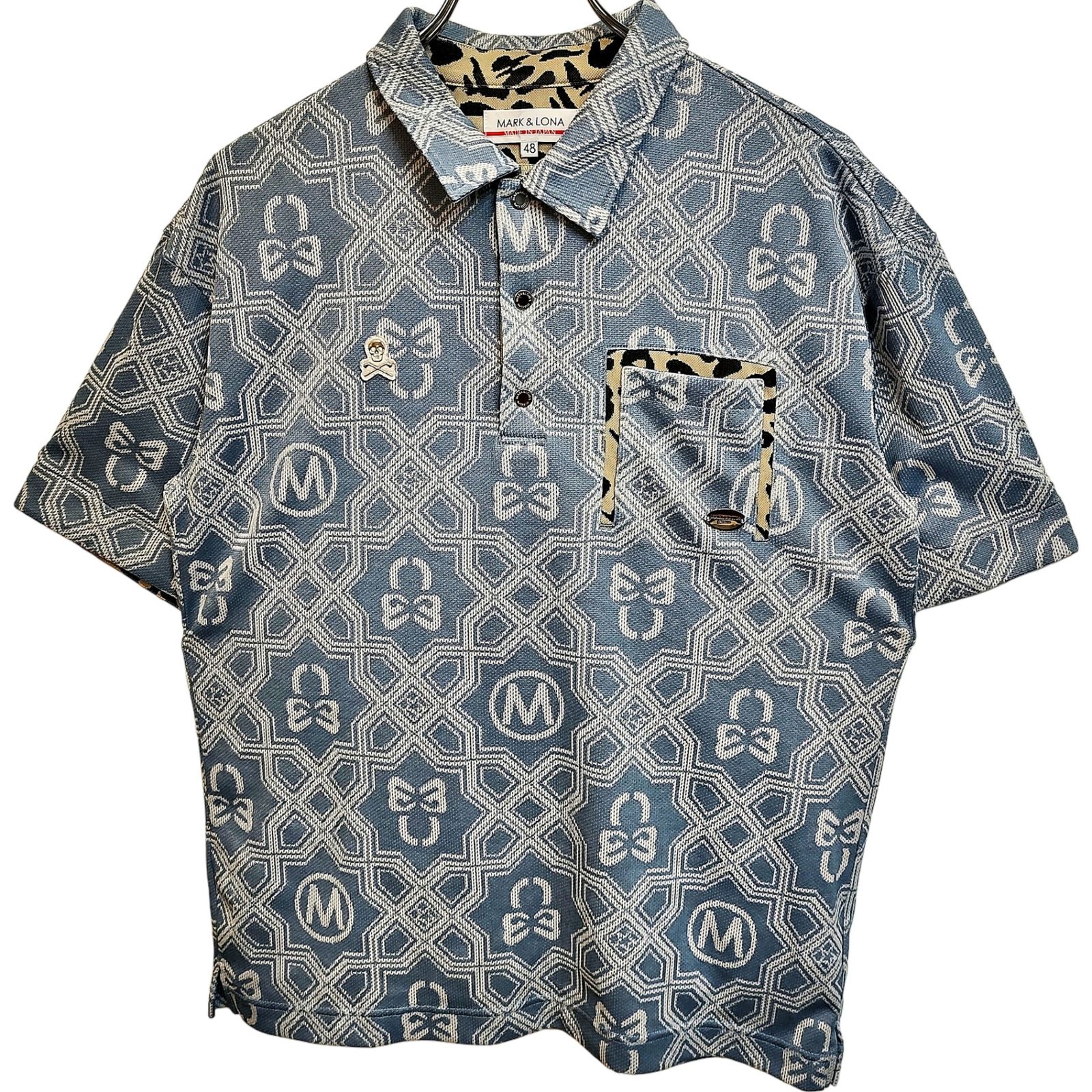 MARK&LONA マークアンドロナ ゴルフ 26SS Dominant Mesh Shirt / ドミナント メッシュ 半袖 ポロシャツ MLM-6A-AP07 48 サックス メンズ 14,402円