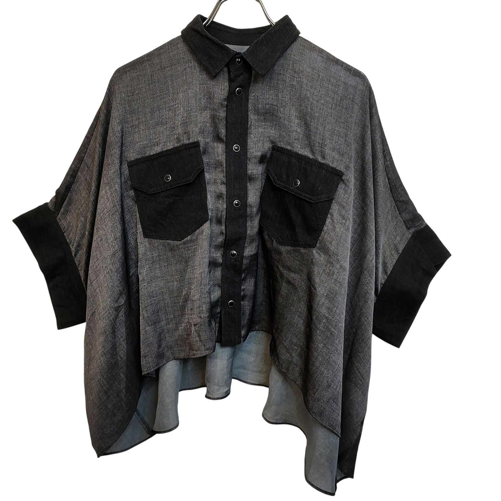 sacai サカイ 25SS Denim Print Shirt デニム プリント 半袖 シャツ 25