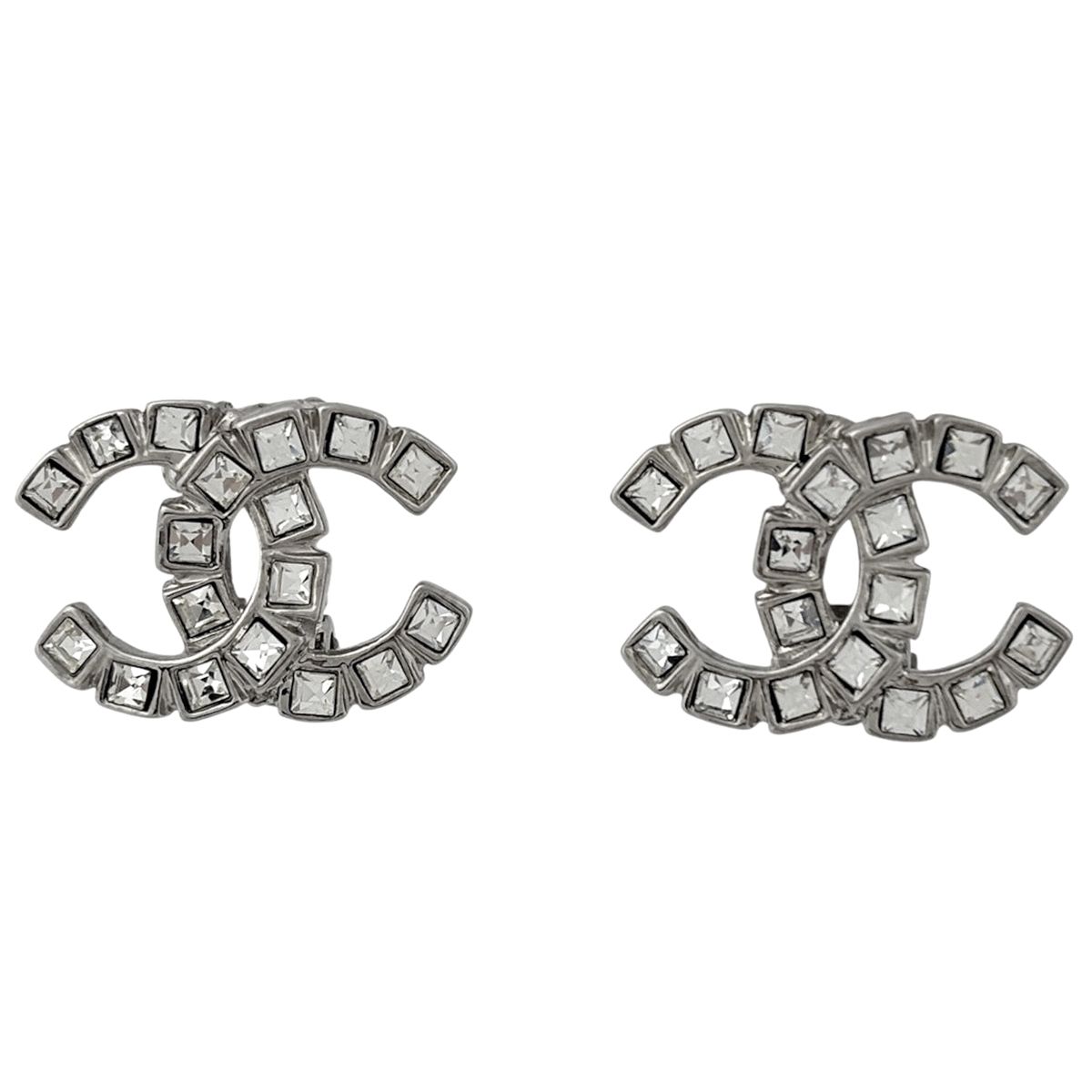 シャネル CHANEL イヤリング ココマーク メタル ラインストーン シルバー レディース 【中古】