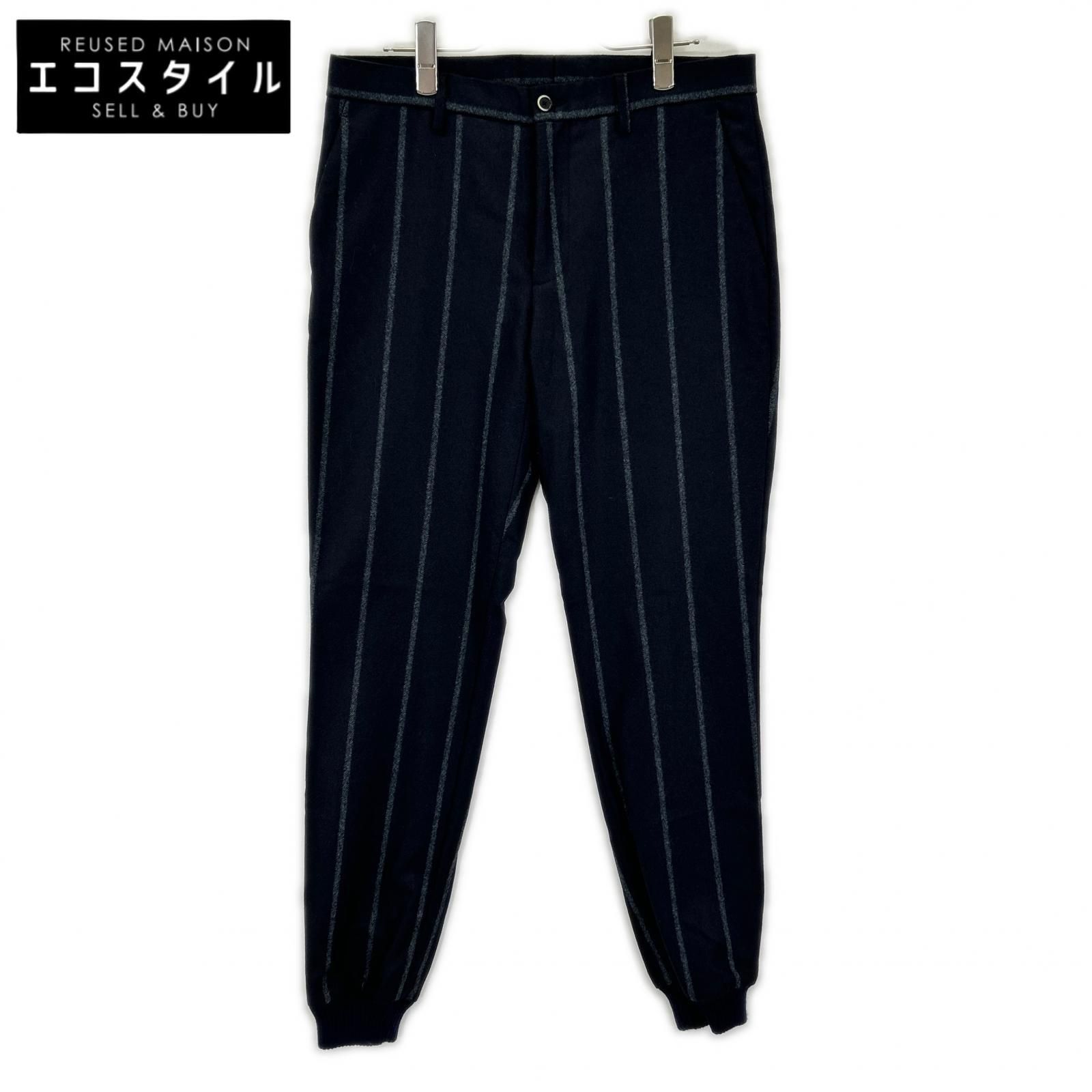 ETRO　エトロ　102-10545-0072 ネイビー ストライプ イージートラウザー　46 6,691円