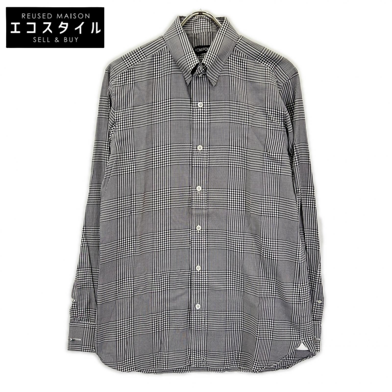 TOM FORD　トムフォード　グレー コットン チェック シャツ　40