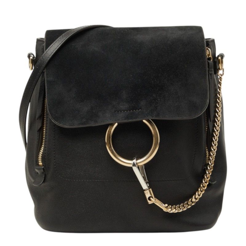 クロエ フェイ リュック バックパック ショルダーバッグ 2WAY 03 17 70 652 ブラック レザー スウェード レディース Chloe【1-0283494】