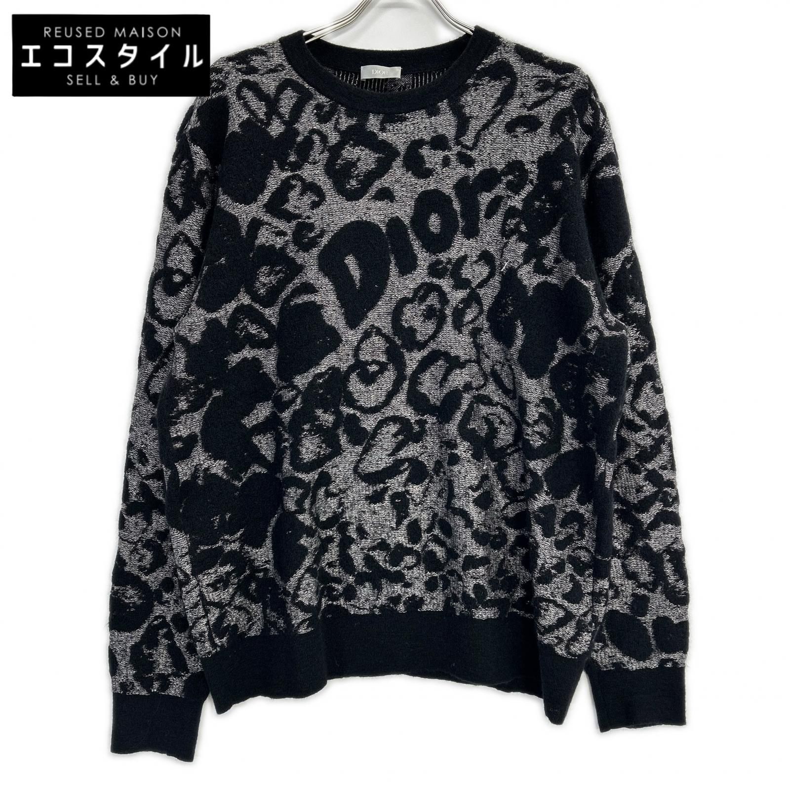 DIOR　ディオール　933M644AT974 ブラック ジャガードロゴ オーバーサイズニット　XL 35,679円