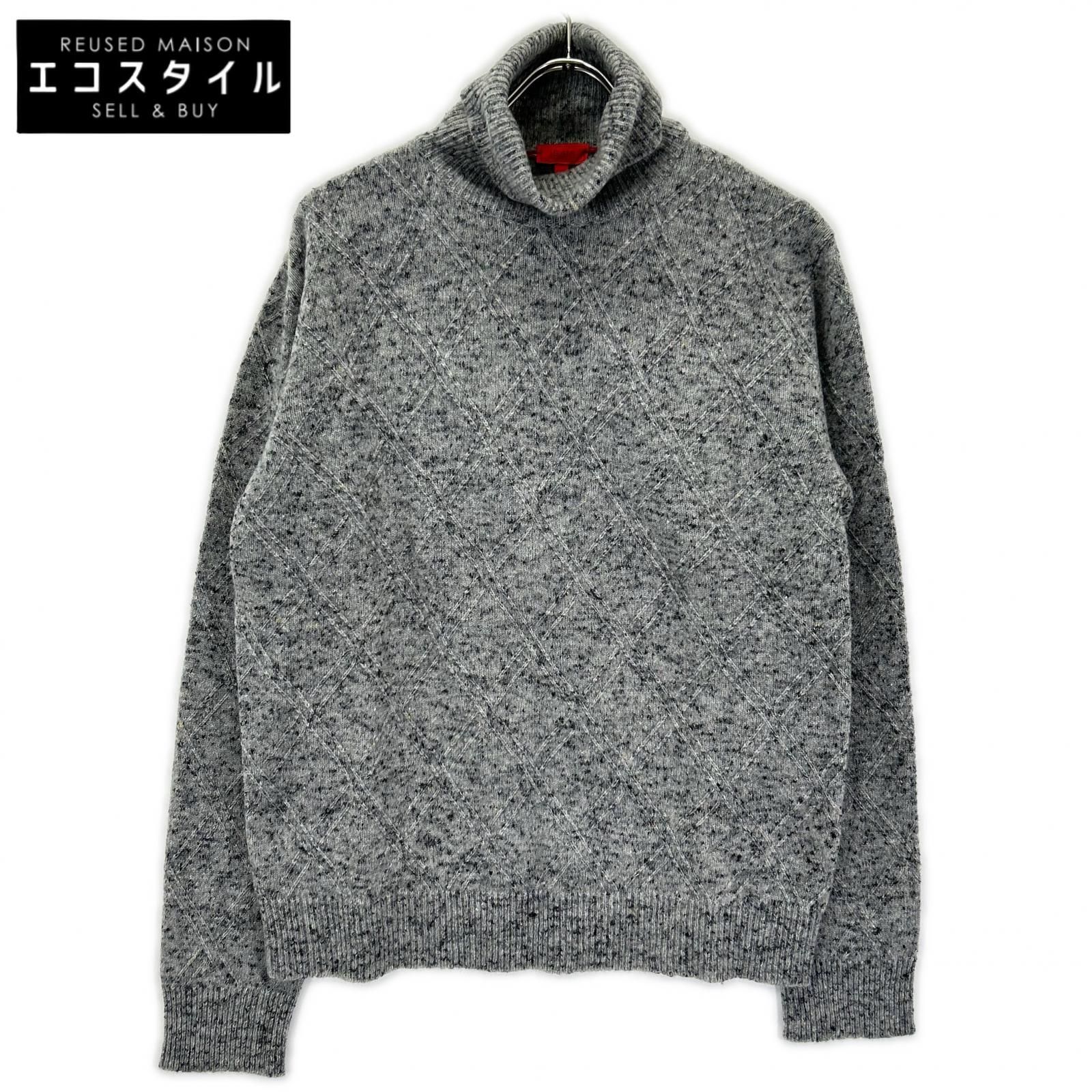 ISAIA　イザイア　MG7749 グレー ミドルゲージ ハイネックニット　M