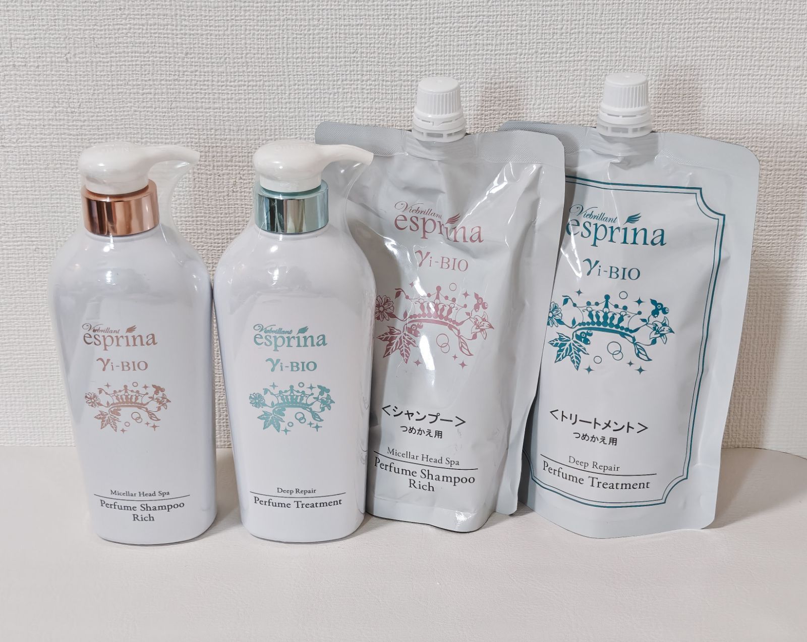 エスプリーナ vi-BIO シャンプー & トリートメント 500ml + つめかえ用450mlセット
