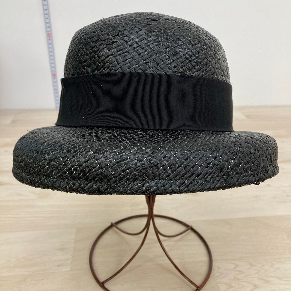 【美品】MOSCHINO モスキーノ 麦わら ベレー帽 ストローハット リボン Cheap and Chic by MOSCHINO モスキーノ 麦わら帽子/ストローハット