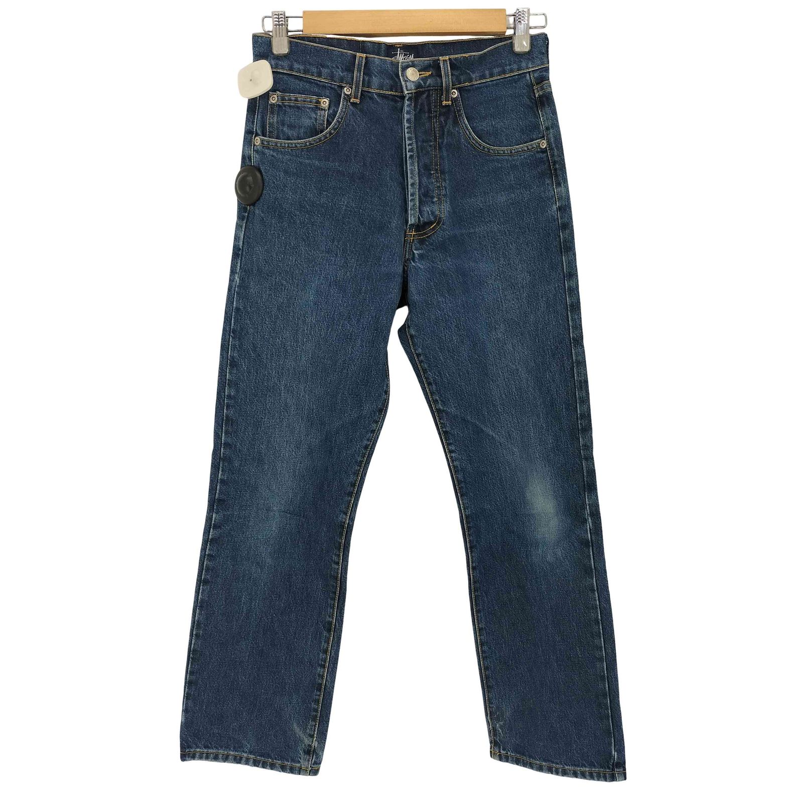 ステューシー Stussy 90-00s USA製 OLD 紺タグ ボタンフライ ストレート デニムパンツ メンズ US：28-29