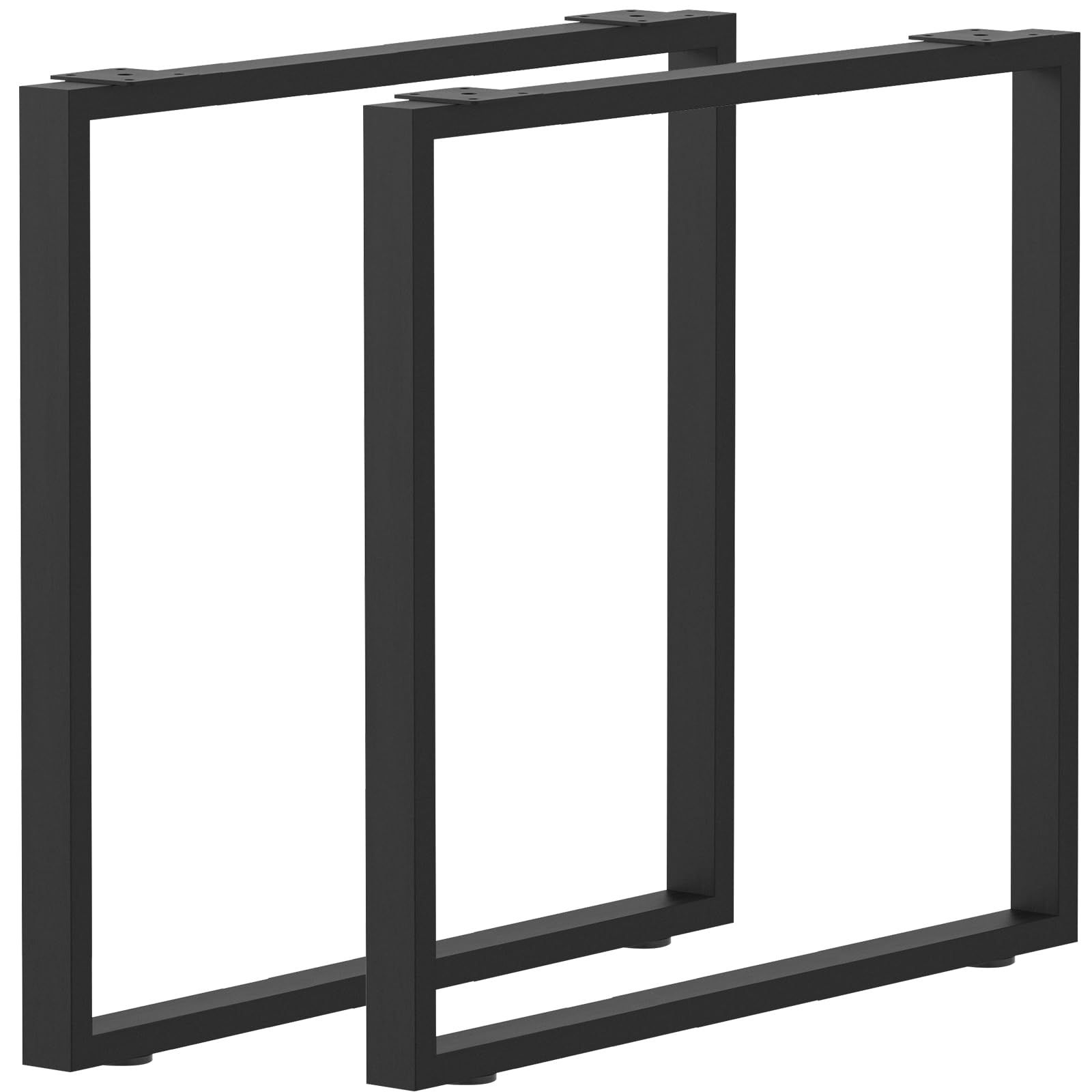 ★新品★テーブル脚 テーブル用の足 2本セット 机の足 65cm×70cm アイアンレッグ パーツ 組合せフリーテーブル用脚 DIY素材用 鉄脚 口型/長方形 ブラック 金具付き 滑り防止 12e8f376