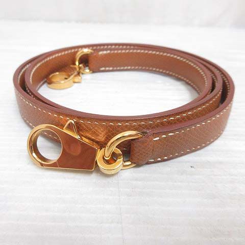 エルメス HERMES 極美品 ショルダーストラップ レザー ケリー用 ボリード用 ブラウン ゴールド金具 保存袋付き ☆AA★