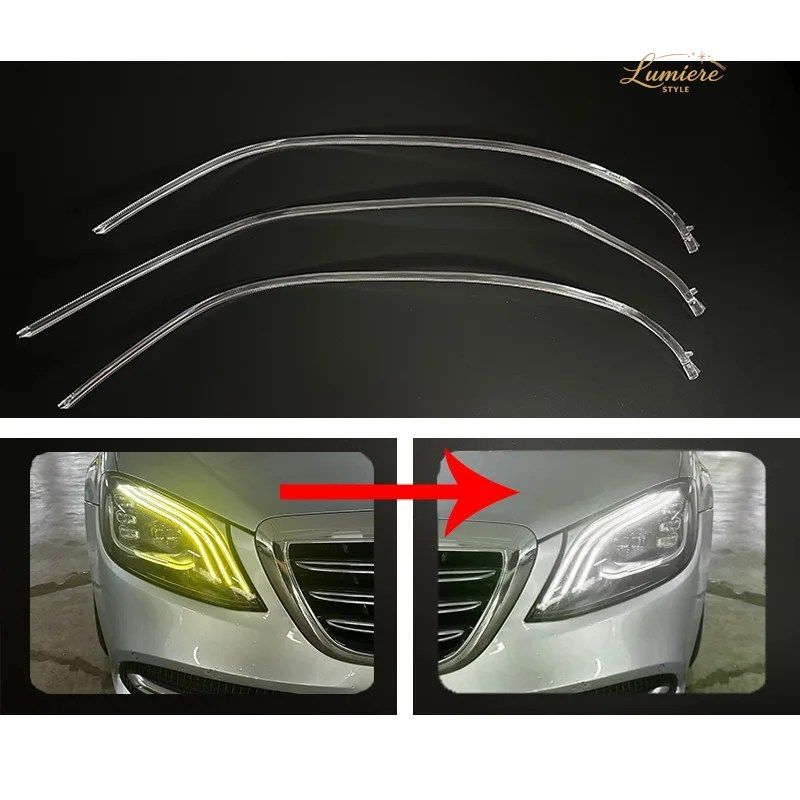 車用LED DRLヘッドライトライトガイドプレートデイタイムランニングランプチューブバーメルセデスベンツSクラスW222 2018-22 21,082円
