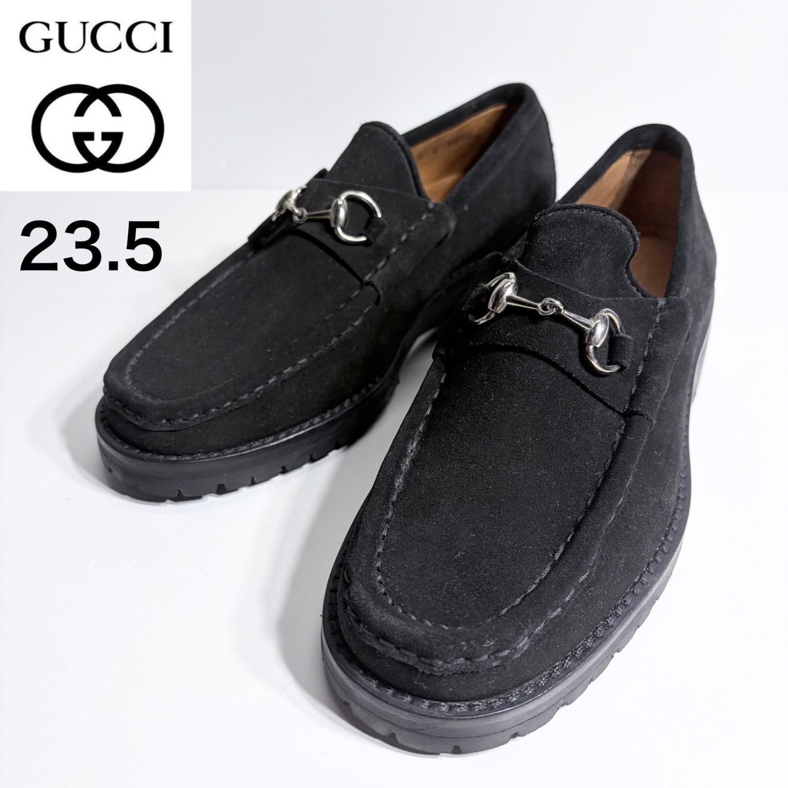 【未使用】GUCCI グッチ スエード ビットローファー ブラック 36 1/2 C 16,425円