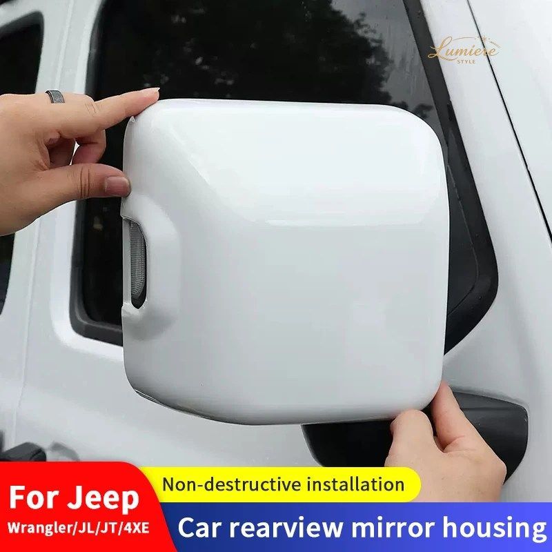 車のリアビューミラーカバー ABSミラーシェルカバー ジープ ラングラー JL/JT/4XE 18-24 エクステリアアクセサリー