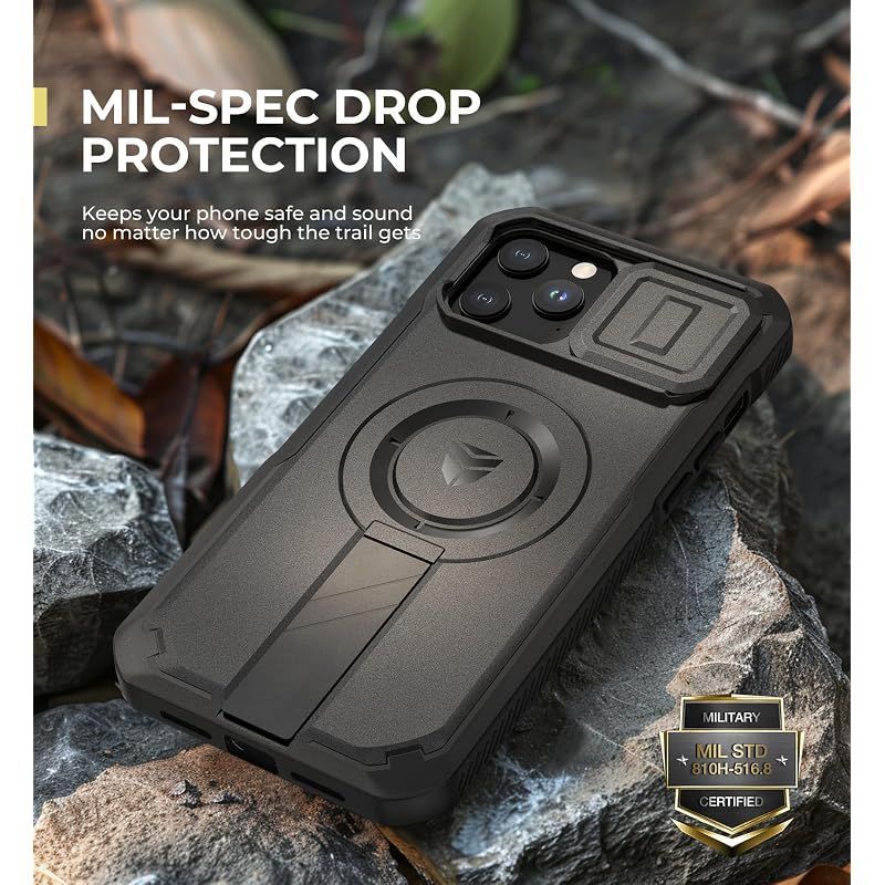 【新品】 Dexnor iPhone 12 Pro Max/13 Pro Max対応 スライド式カメラカバー＆調整可能キックスタンド＆のぞき見防止フィルム付き MagSafe対応 耐衝撃バンパーケース＆磁気保護カバー ブラック(ブラック)