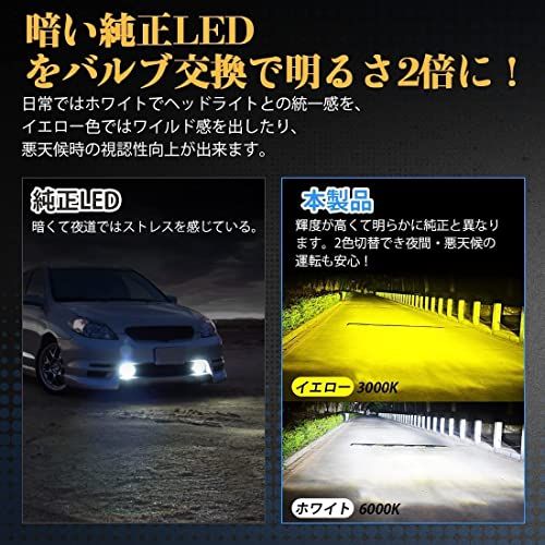 H★トヨタ 純正ledフォグランプ 交換用バルブ 200系ハイエース 7型 新型カローラ プリウス50系後期 ハリアー80系 C-HR後期 220クラウン 新型ヤリス アトレー ヤリスクロス アクア MXPK10 カローラクロス カローラ 2 7dc96f2d