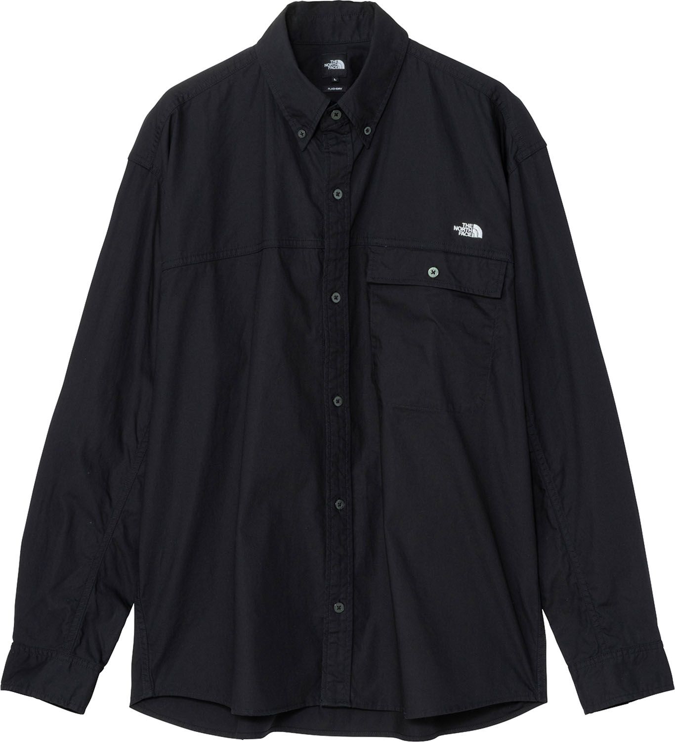 ザ・ノース・フェイス THE NORTH FACE アウトドア ロングスリーブヌプシオックスフォードシャツ ユニセックス 長袖 トップス ボタンダウン 襟付き 吸汗速乾 綿100 シンプル コットン NR62631 K ブラック