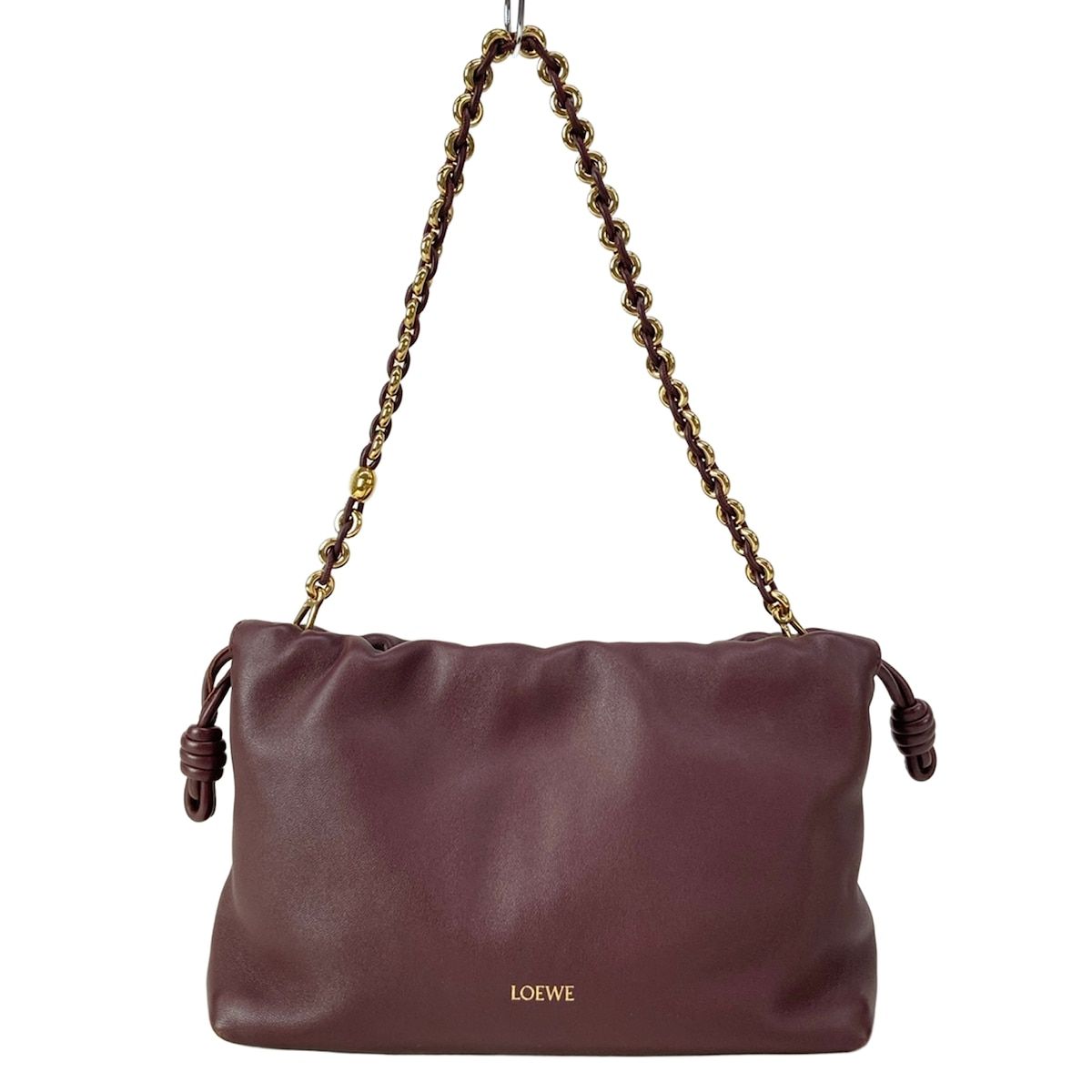 LOEWE(ロエベ) ショルダーバッグ フラメンコパース ミディアム ボルドー 巾着型/チェーンショルダー