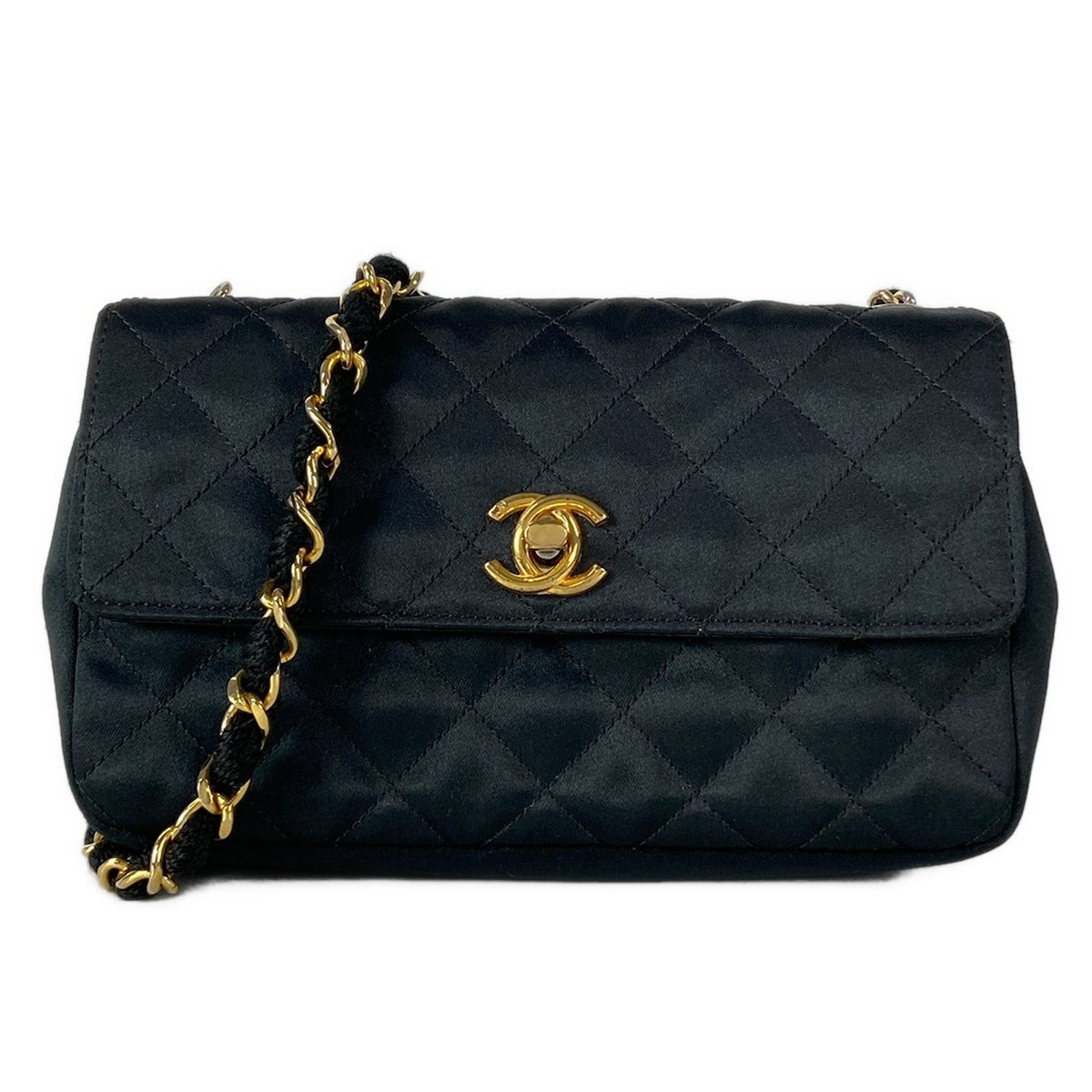 CHANEL(シャネル) ショルダーバッグ ミニマトラッセ 黒 チェーンショルダー/ゴールド金具