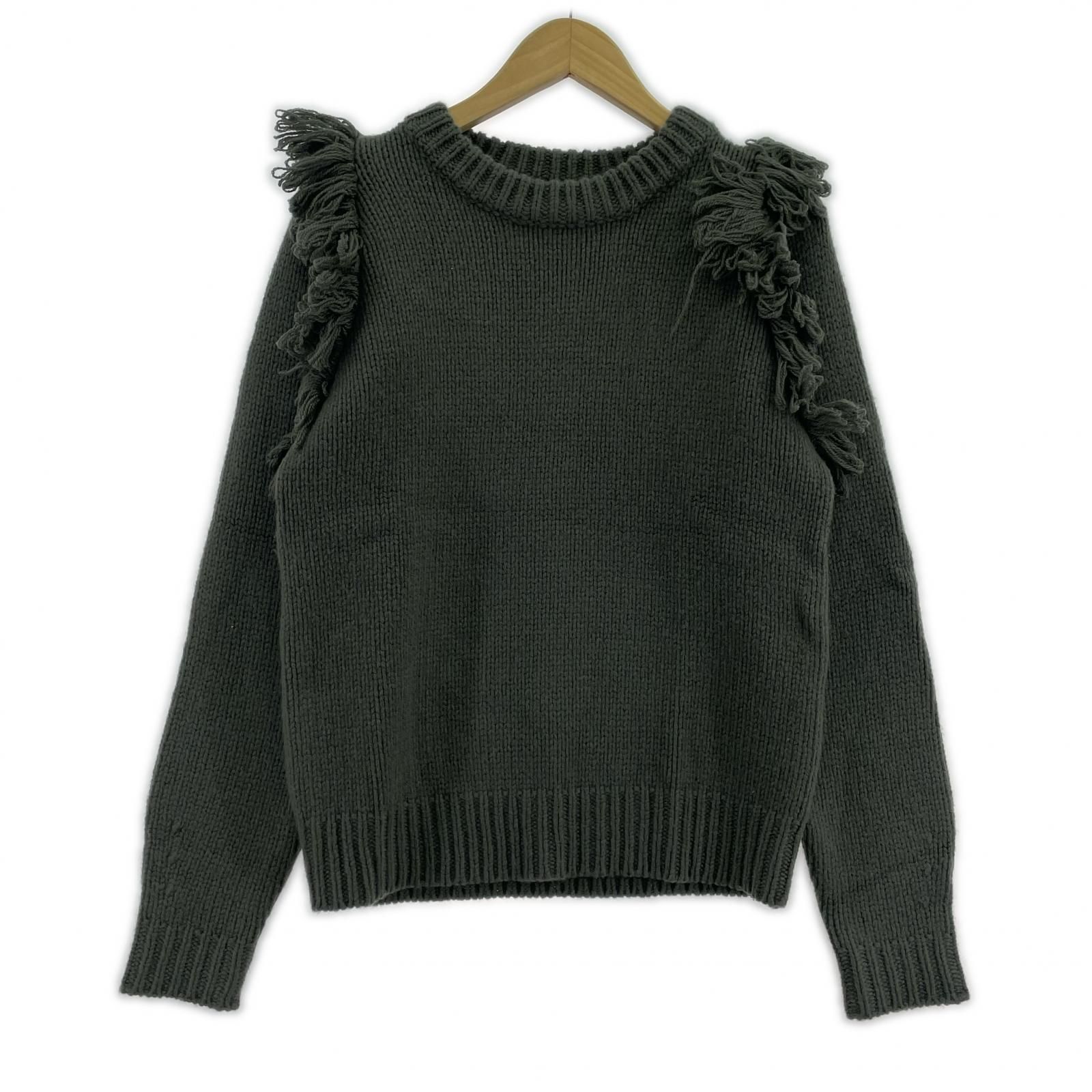 HYKE ハイク フリンジニット size1/ダークグレー