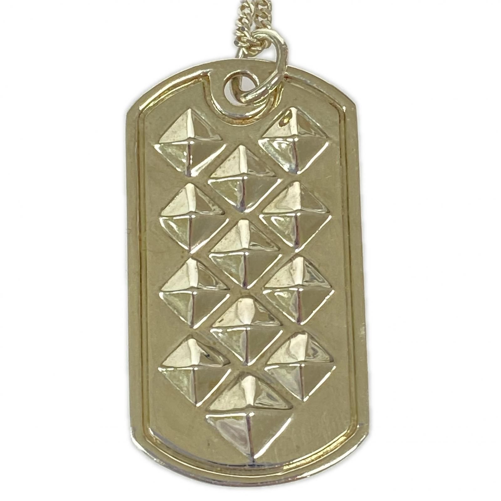 CALEE キャリー STUDS DOGTAG SILVER NECKLACE ドッグタグネックレス/シルバー