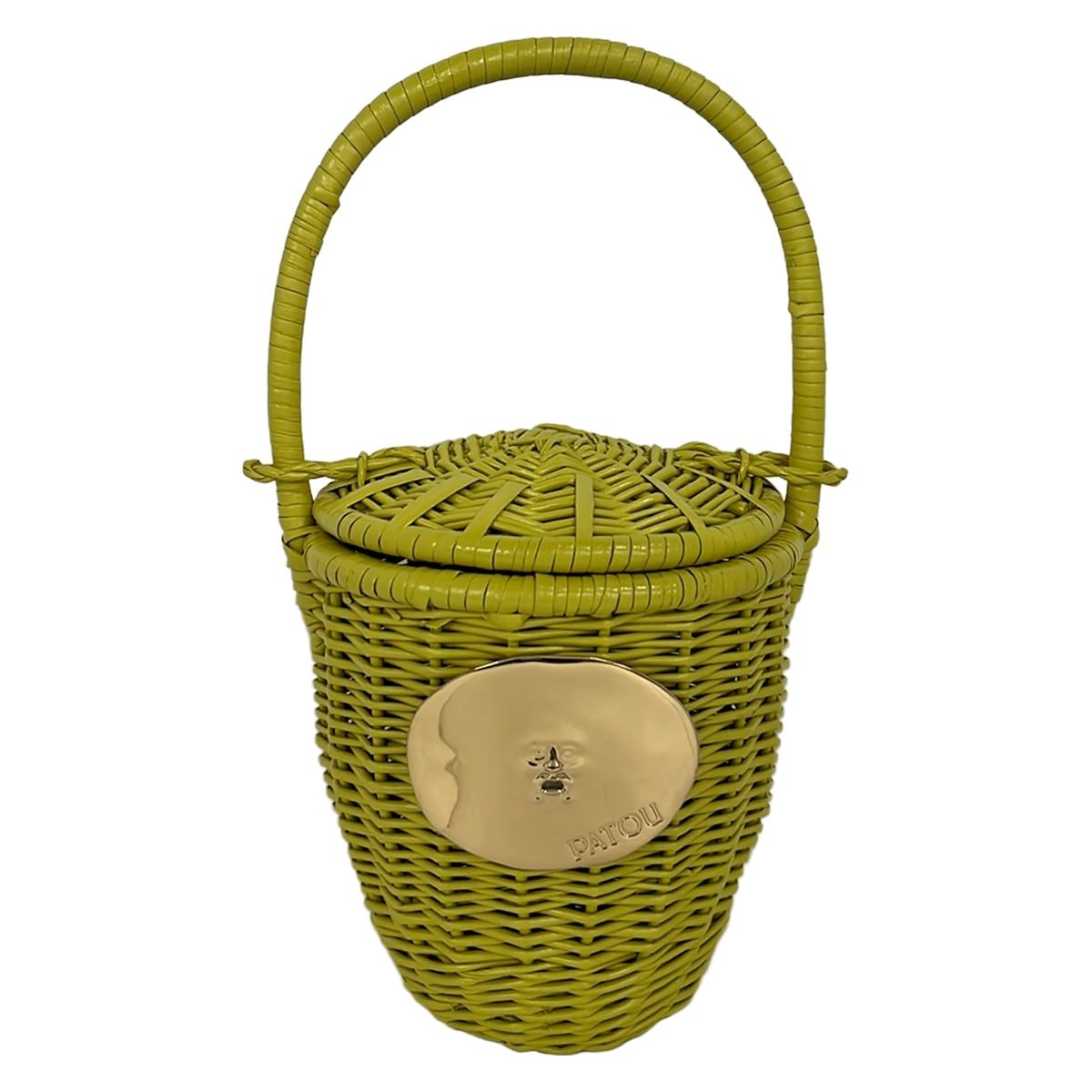 PATOU(パトゥ) ハンドバッグ美品 ウィッカーバケツバッグ イエロー かごバッグ 27,300円