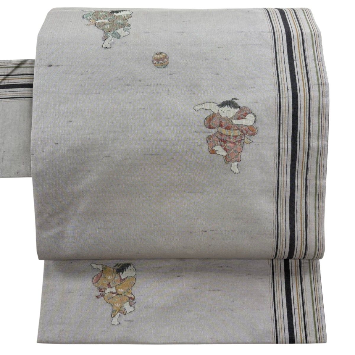名古屋帯 秀品 童 薄紫 正絹 【中古】
