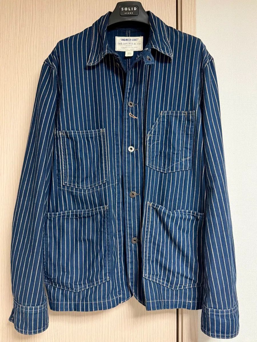 RRL / エンジニアードガーメンツ コート ストライプ ネイビー / L