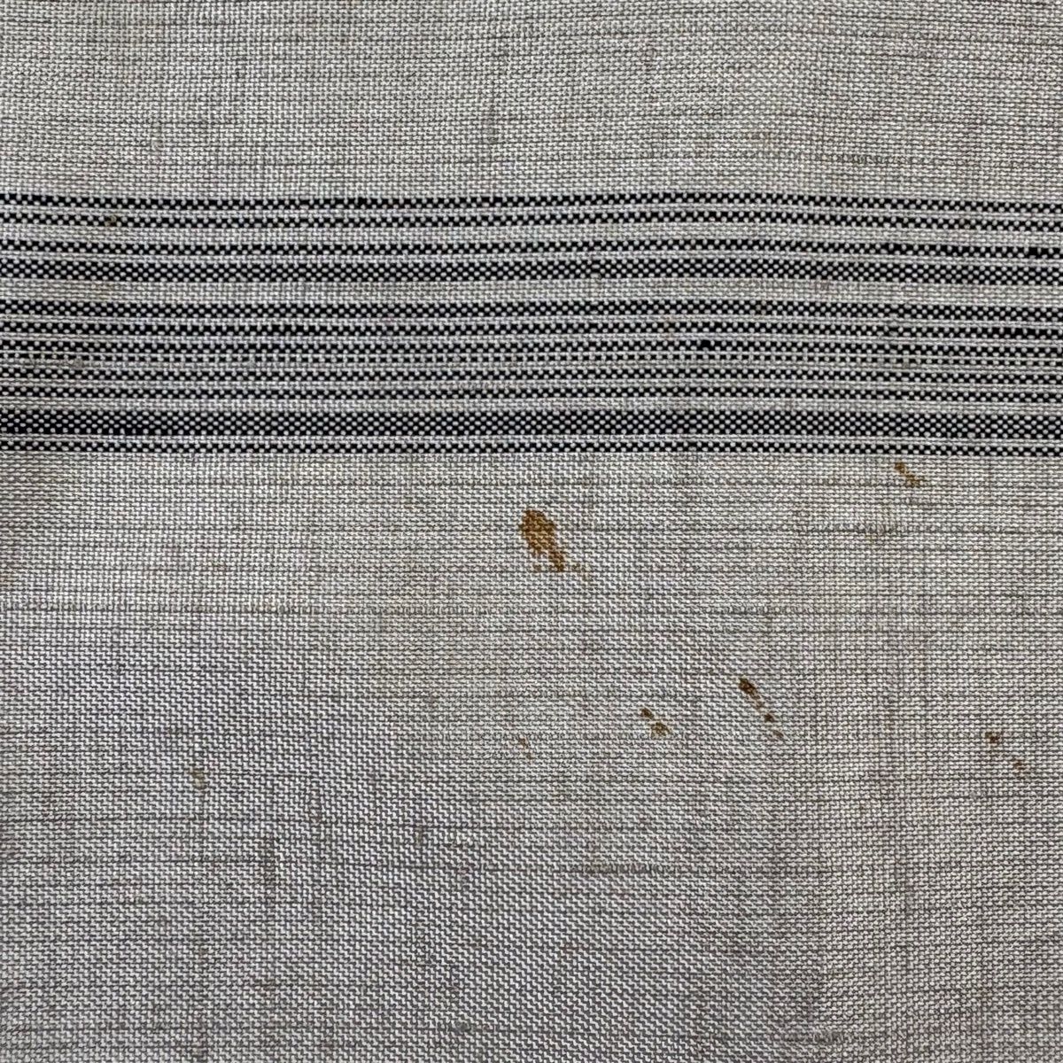 名古屋帯 名品 大脇一心 落款 紬地 草花 波頭 灰茶 正絹 【中古】