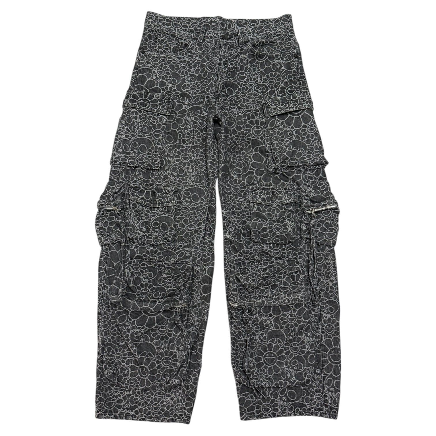 TAKASHIMURAKAMI　KAIKAIKIKI Flower & Skull Denim Cargo Pants