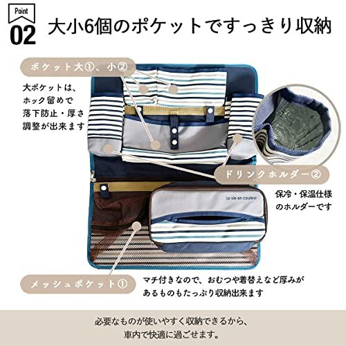 ドライブポケット 車 収納 シートポケット シートバックポケット 食事トレイ付き おしゃれ車内収納 2WAYバッグタイプ ブルー AF1495t