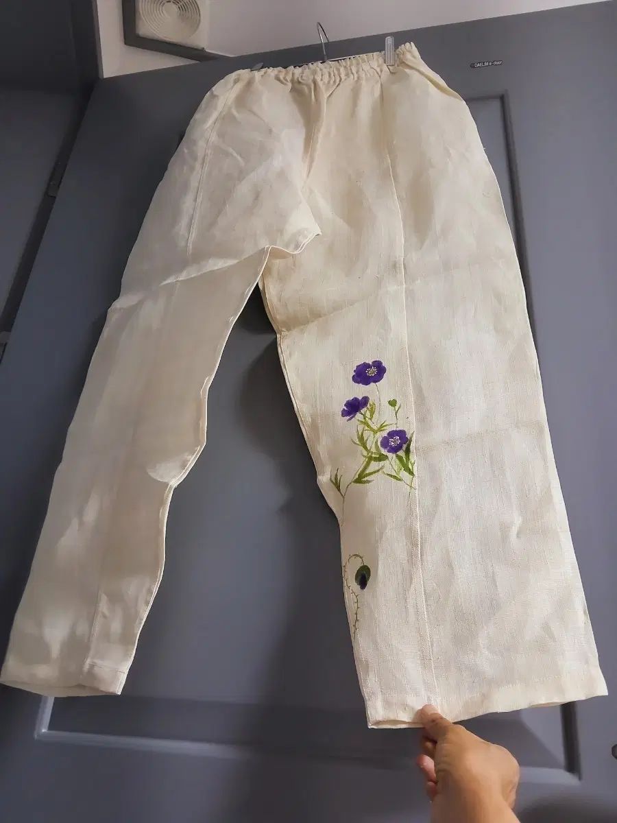 花柄 リネン麻 ズボン 新品