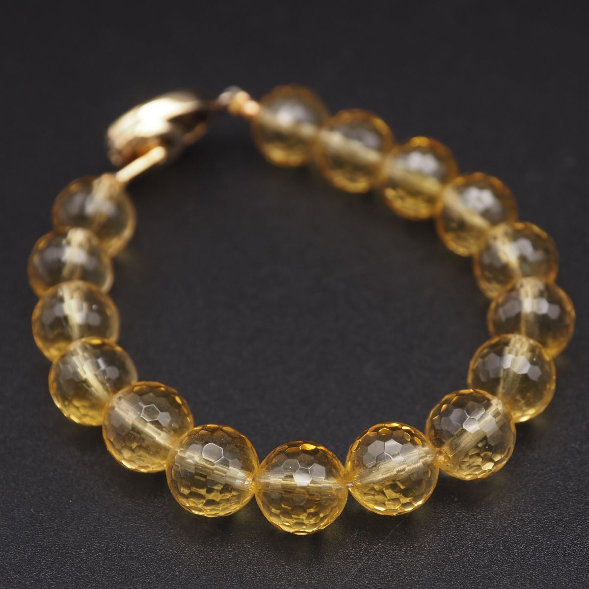 C869 シトリン ダイヤモンド 0.014ct 925刻印 ブレスレット ミラーボールカット デザイン シルバー 4月 11月誕生石 7,784円