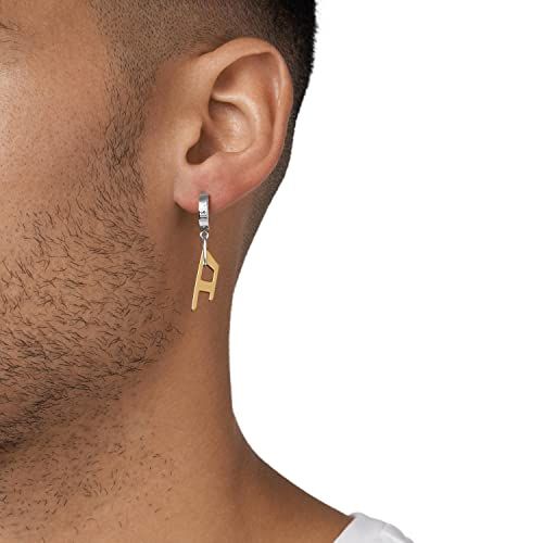 Diesel オールジェンダー ステンレススチール イヤリング, Length: 13.3MM, Width: 3MM, Height: 13.3MM, ステンレス鋼, 宝石なしpms ceff10bc
