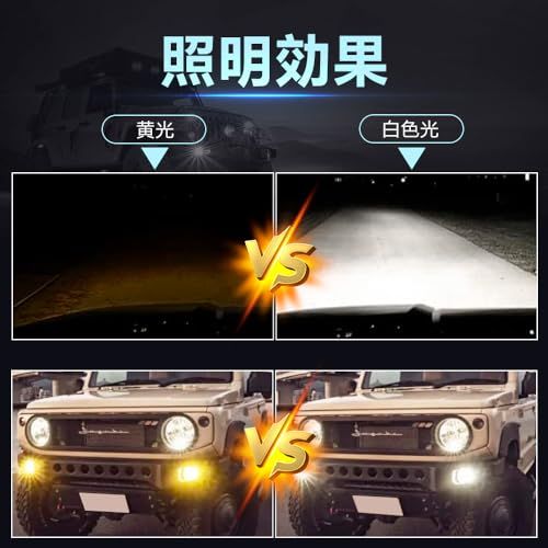 H★Largoods ジムニー フォグランプ JB23W/64/43W/74 ホワイト 6000K 高輝度 純正交換 2500LM LEDフォグライトユニット 取付簡単 防水 スズキ用 ジムニーJB系用 LEDフォグ 左右セット c3610af7
