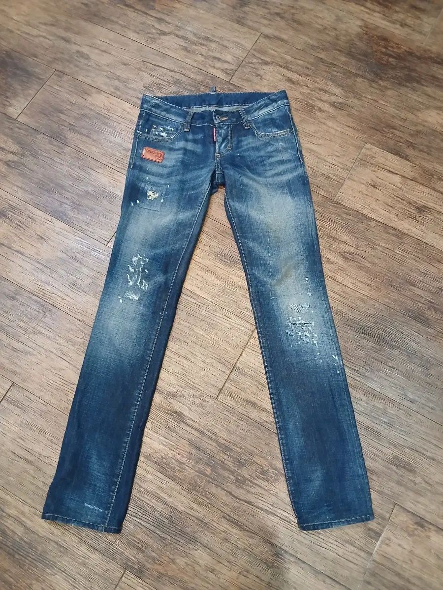 DSQUARED2 ディースクエアード2正規品 デニム ズボン ウォッシュ スクラッチ デザインテープ