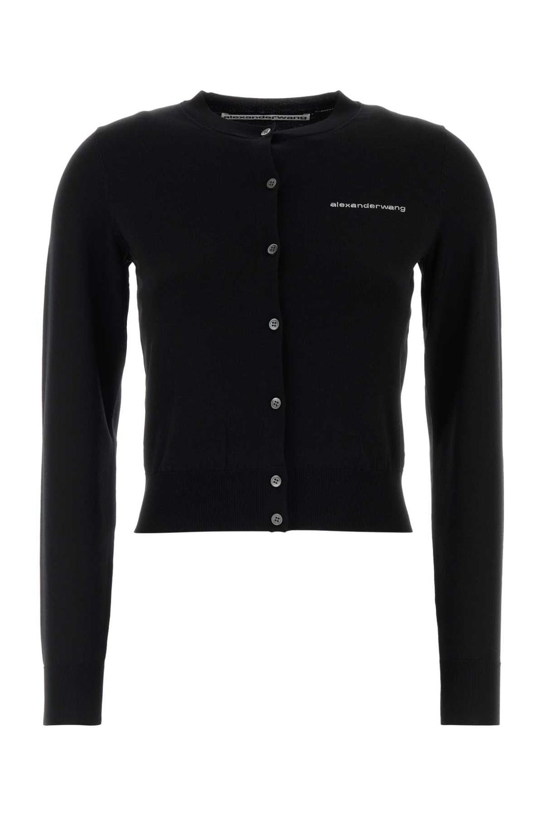 ALEXANDER WANG Alexander Wang Ls crewneck cardigan w/ hotfix logo