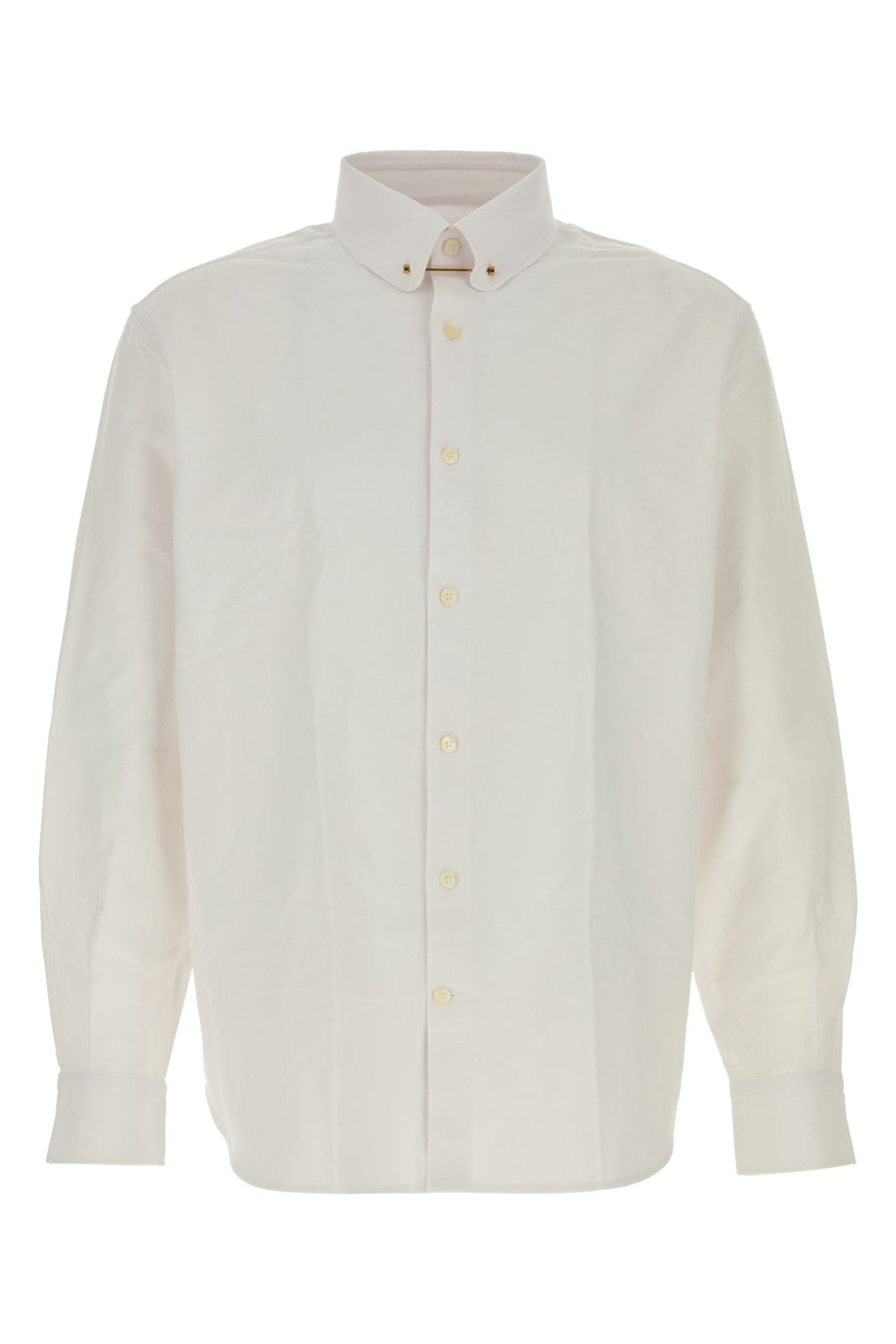 Loro Piana Elia penny bar collar shirt heavy oxford