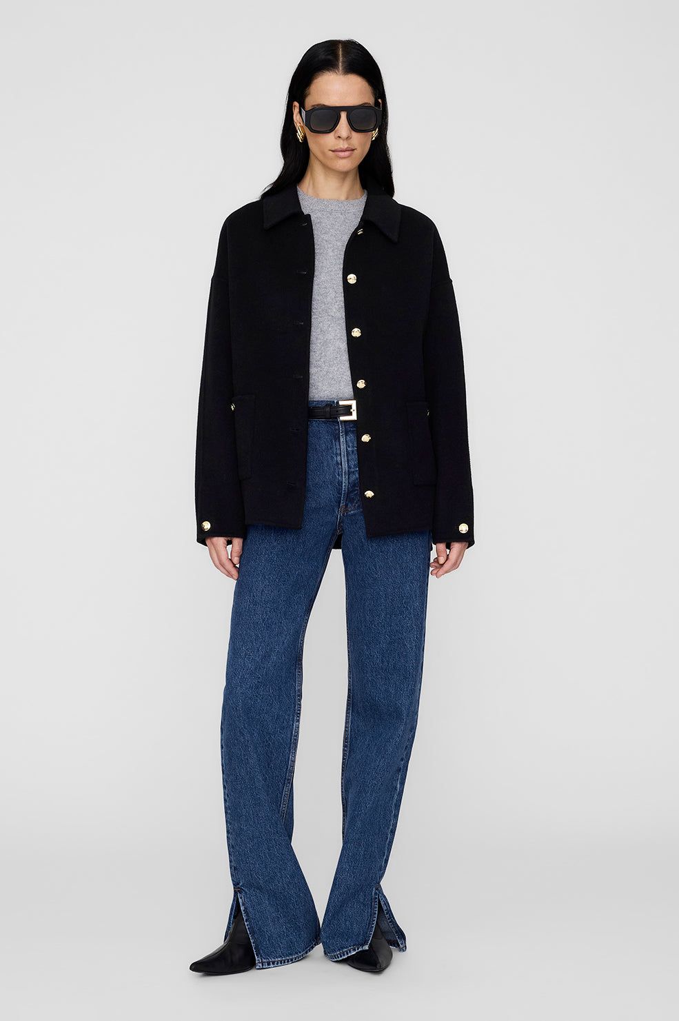 ANINE BING Anine Bing Luca jacket - black cashmere blend 50,580円