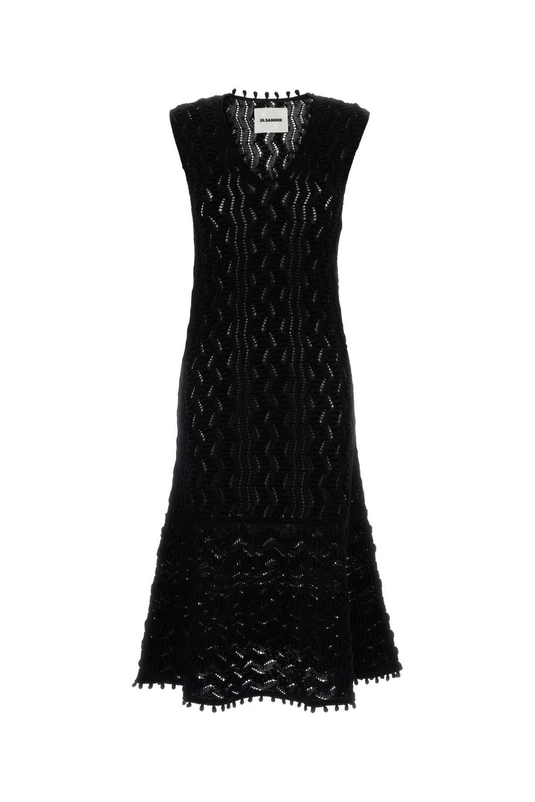 Jil Sander Slvs v neck dress w/godet btm