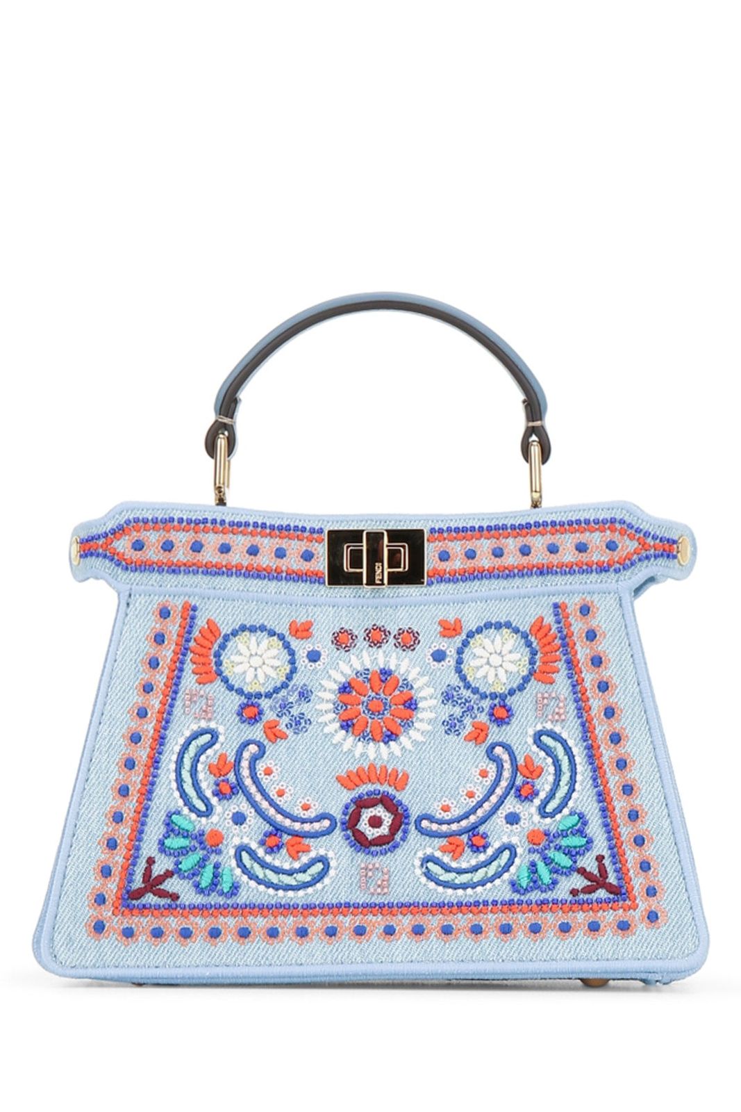 Fendi Peekaboo iseeu denim ricamo b