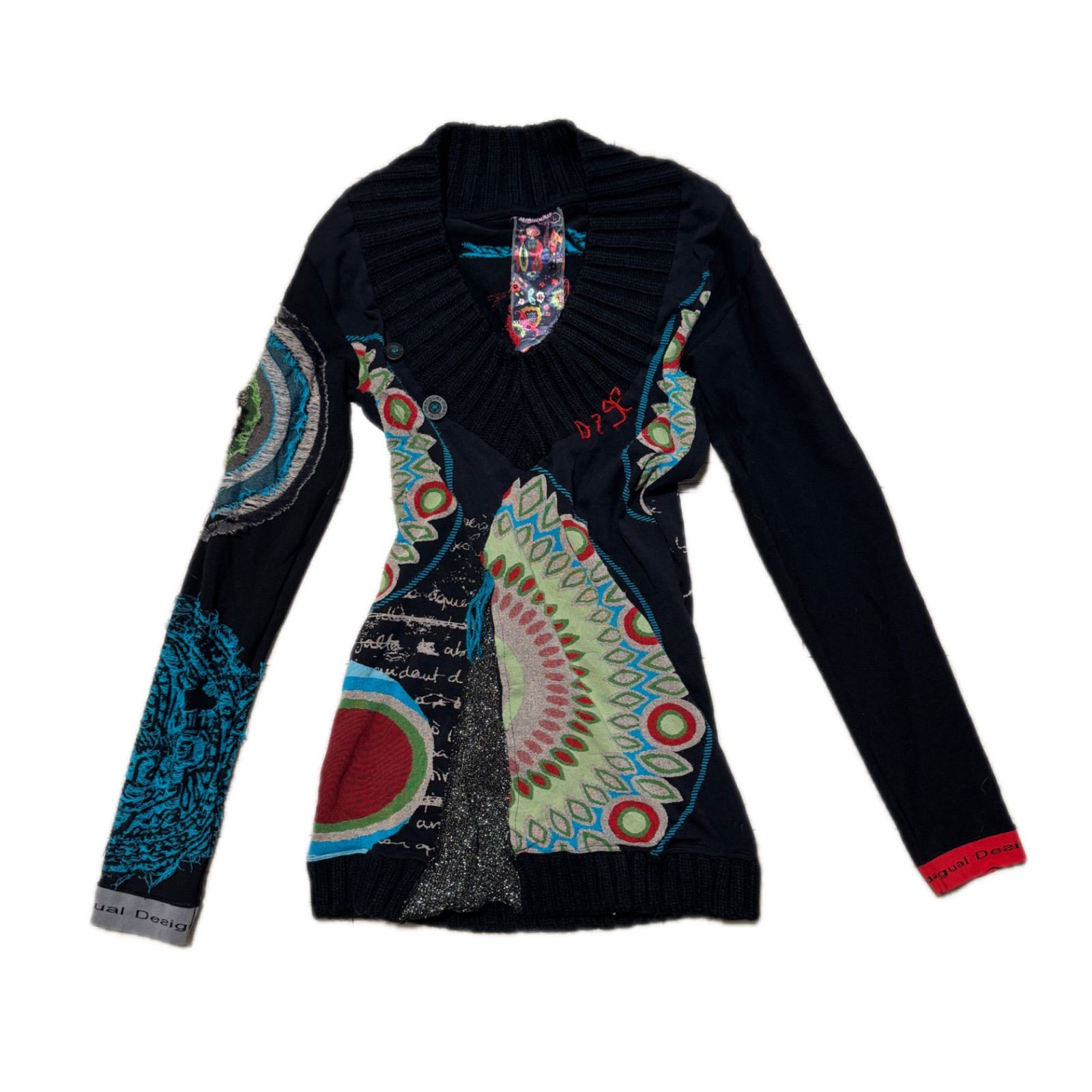 Desigual Patchwork Psychedelic Knit Tops Desigual パッチワーク サイケデリック ニット トップス