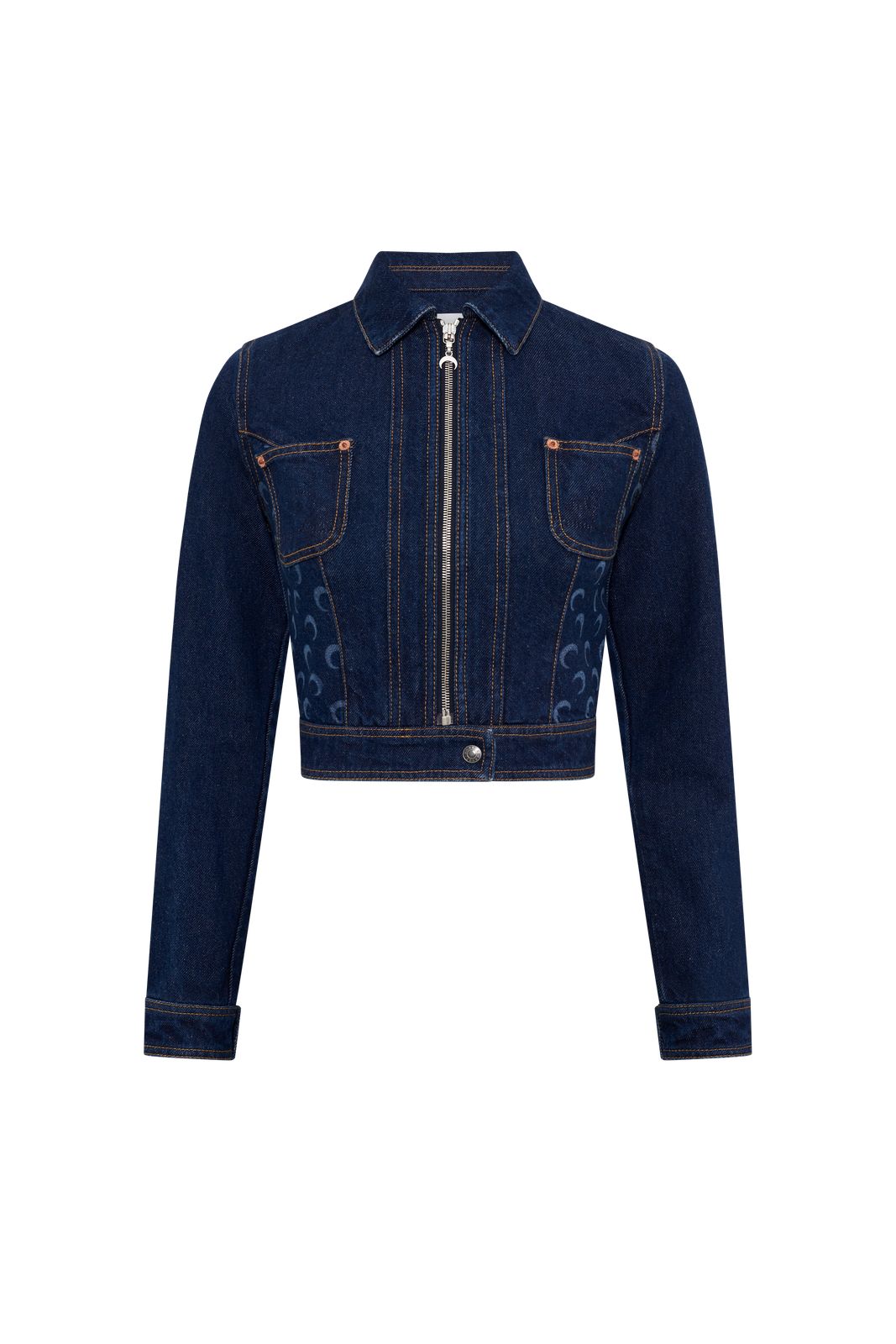 Marine Serre Midnight blue denim trucker jacket