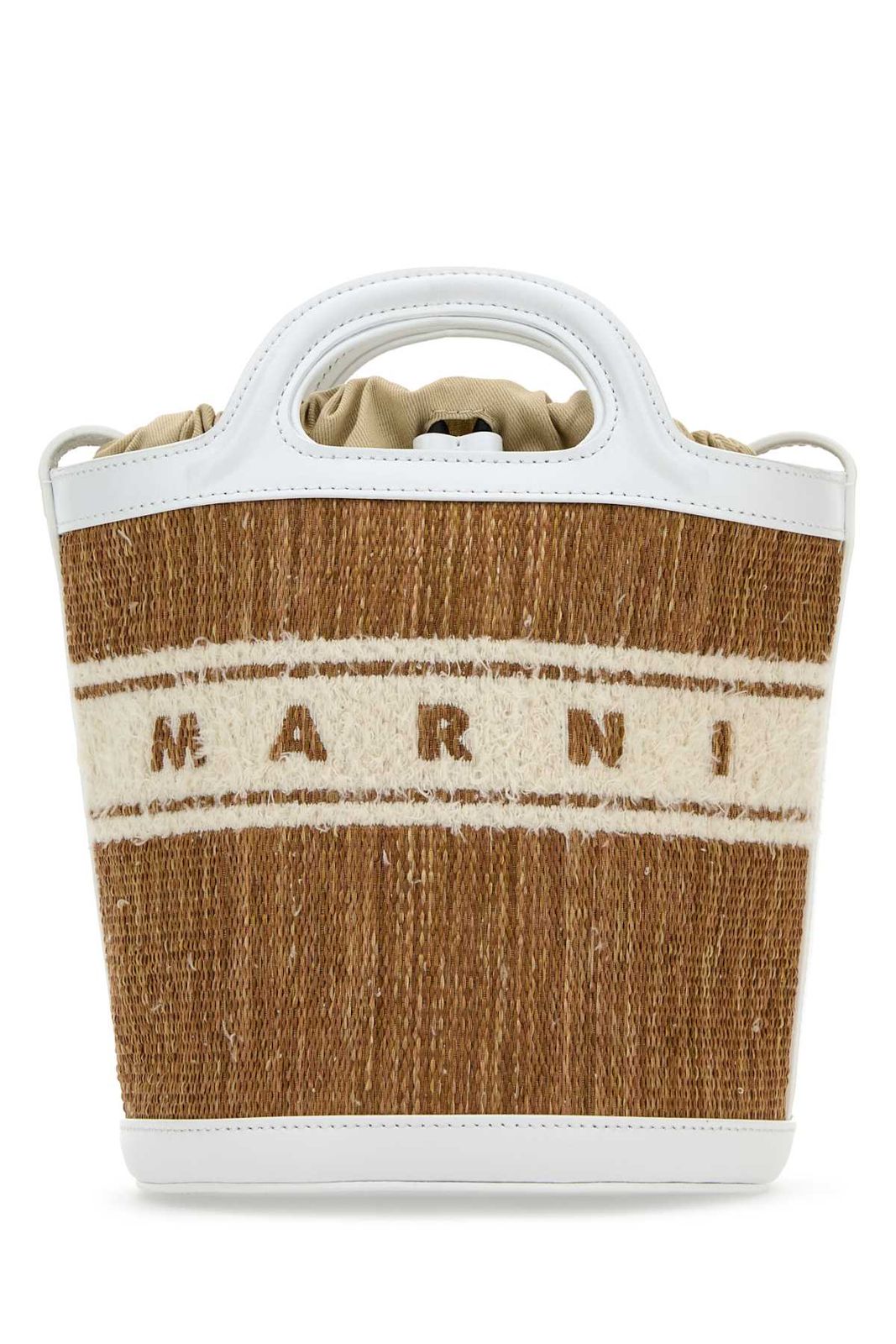 Marni Mini bucket rafia jacquard