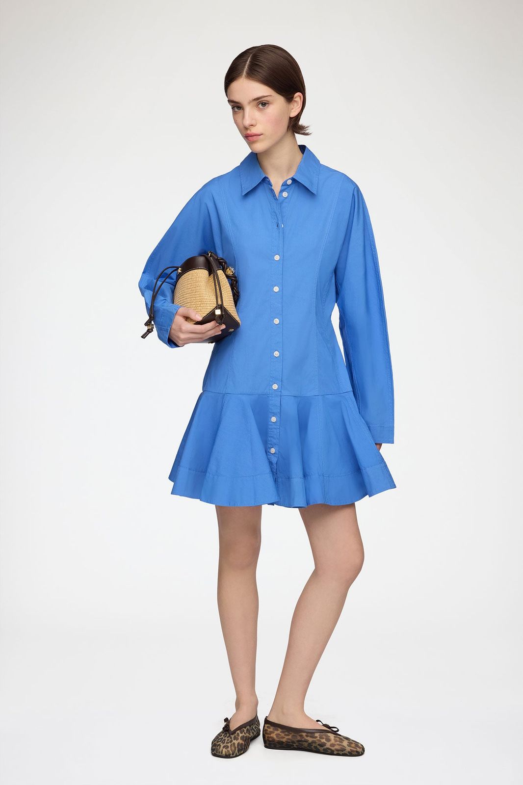 Ganni Stretch cotton mini shirt dress 24,500円