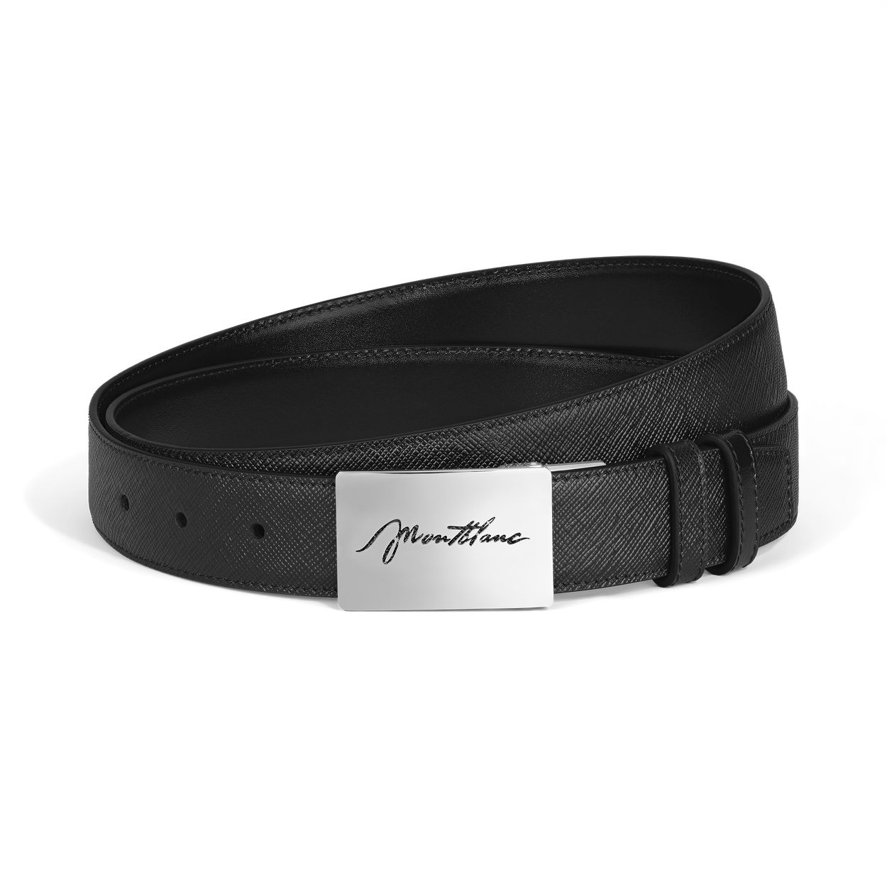 Montblanc Cursive plate black/black 30mm reversible leather