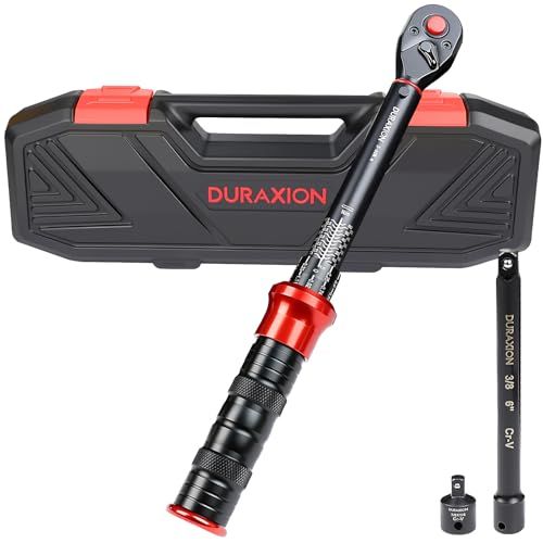 H★3/8インチ トルクレンチ バイク セット3点組レッド プレセット型 差込角9.5 mm 5-60N.m オートバイトルクレンチ 車 エンジン 自転車 バイク修理工具 機械の整備 高精度 正方向±3％ 逆方向±5％ 見やすいダブル目盛り 950e021f