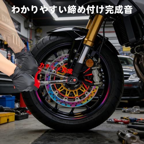H★3/8インチ トルクレンチ バイク セット3点組レッド プレセット型 差込角9.5 mm 5-60N.m オートバイトルクレンチ 車 エンジン 自転車 バイク修理工具 機械の整備 高精度 正方向±3％ 逆方向±5％ 見やすいダブル目盛り 950e021f