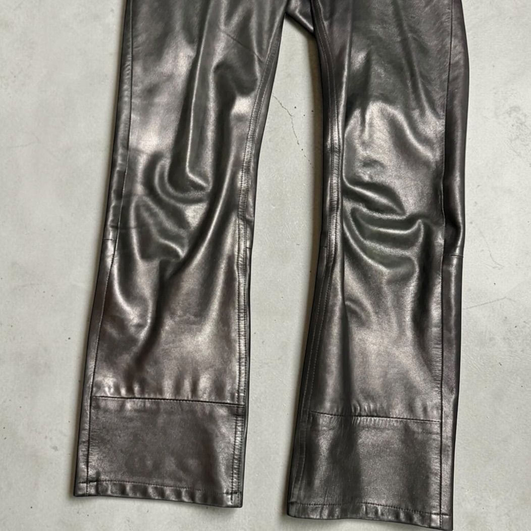 本人期】HELMUT LANG ヘルムートラング 1998 レザーパンツ ブラック