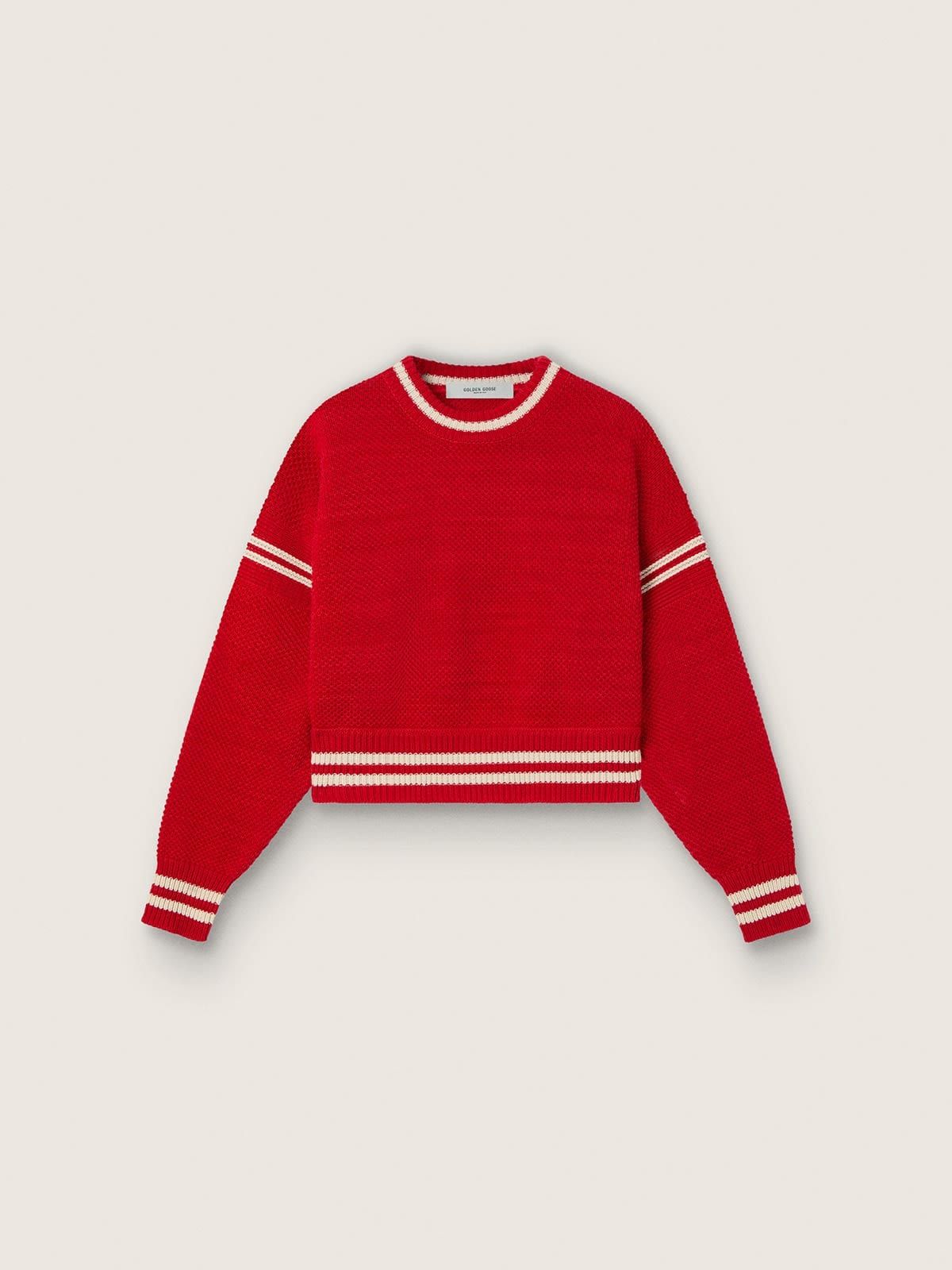 Golden Goose Deluxe Brand Journey w's boxy crewneck rachel cotton waffle